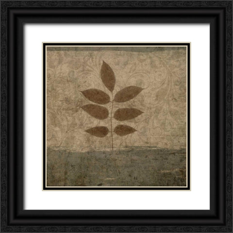 Vintage Leaves II Black Ornate Wood Framed Art Print with Double Matting by Emery, Kristin