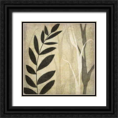 Leaves in the Mist I Black Ornate Wood Framed Art Print with Double Matting by Emery, Kristin