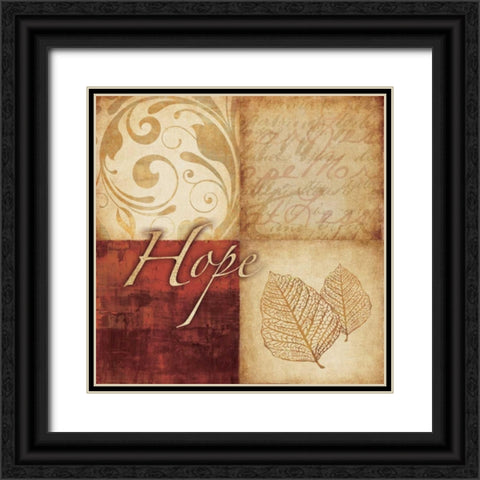Red Gold Hope Black Ornate Wood Framed Art Print with Double Matting by Emery, Kristin