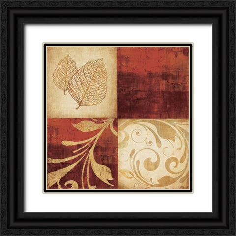 Red Gold 3 Black Ornate Wood Framed Art Print with Double Matting by Emery, Kristin