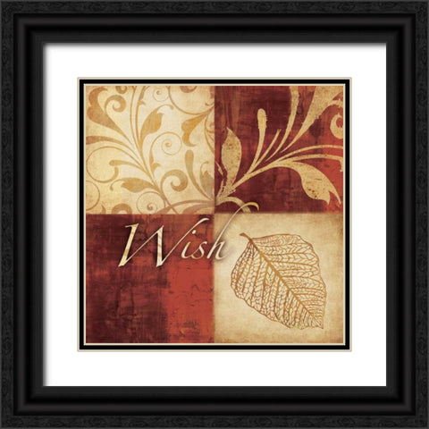 Red and Gold Wish I Black Ornate Wood Framed Art Print with Double Matting by Emery, Kristin