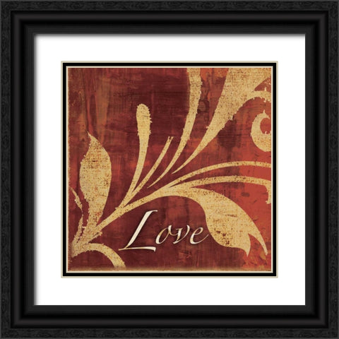 Red Gold Love Black Ornate Wood Framed Art Print with Double Matting by Emery, Kristin