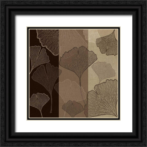 3 Panel Falling Flowers Black Ornate Wood Framed Art Print with Double Matting by Emery, Kristin