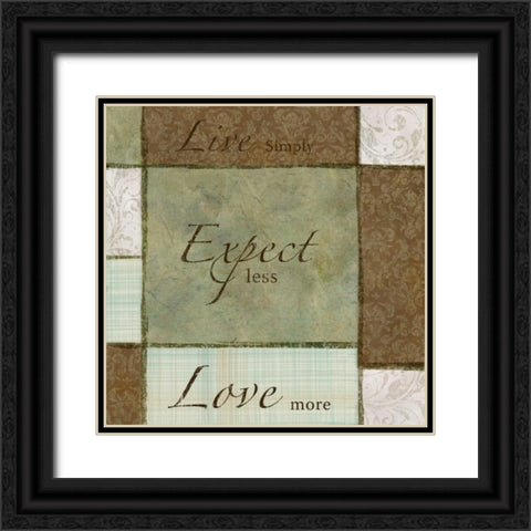 Live Laugh Love II Black Ornate Wood Framed Art Print with Double Matting by Emery, Kristin