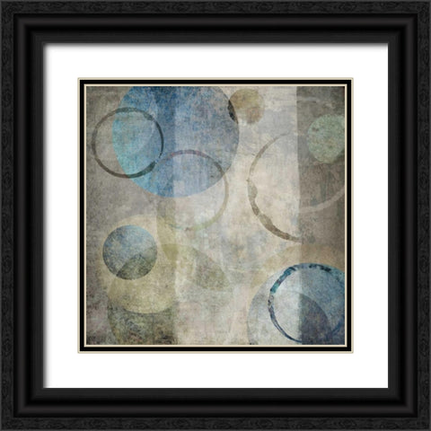 Stone Circles Blue I Black Ornate Wood Framed Art Print with Double Matting by Emery, Kristin