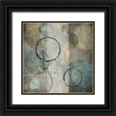 Stone Circles Blue II Black Ornate Wood Framed Art Print with Double Matting by Emery, Kristin