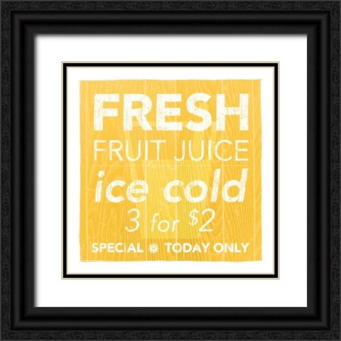 Fresh Juice Yellow Black Ornate Wood Framed Art Print with Double Matting by Emery, Kristin