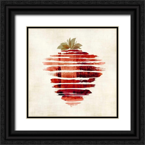 Strawberry Black Ornate Wood Framed Art Print with Double Matting by Emery, Kristin
