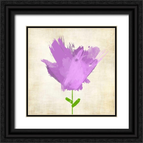 Brush Stroke Flowers Violet Black Ornate Wood Framed Art Print with Double Matting by Emery, Kristin