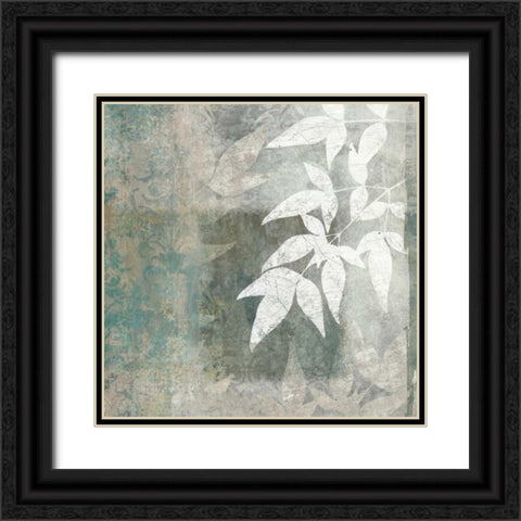 Spa Leaves I Black Ornate Wood Framed Art Print with Double Matting by Emery, Kristin