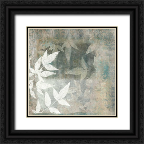 Spa Leaves II Black Ornate Wood Framed Art Print with Double Matting by Emery, Kristin