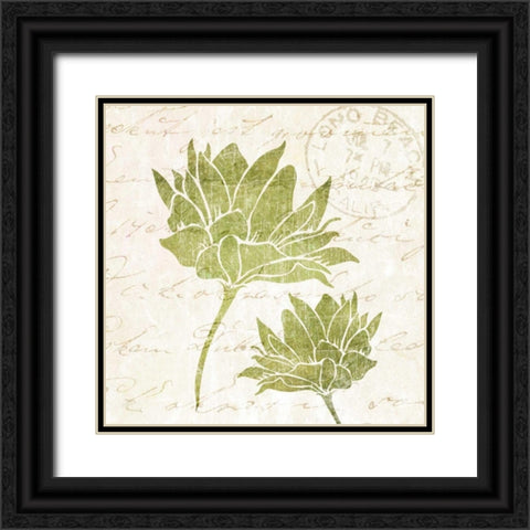 Hand Writing Flower II Black Ornate Wood Framed Art Print with Double Matting by Emery, Kristin