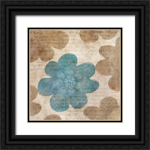 Flower Pattern Words I Black Ornate Wood Framed Art Print with Double Matting by Emery, Kristin