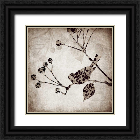 Solo Bird II Black Ornate Wood Framed Art Print with Double Matting by Emery, Kristin