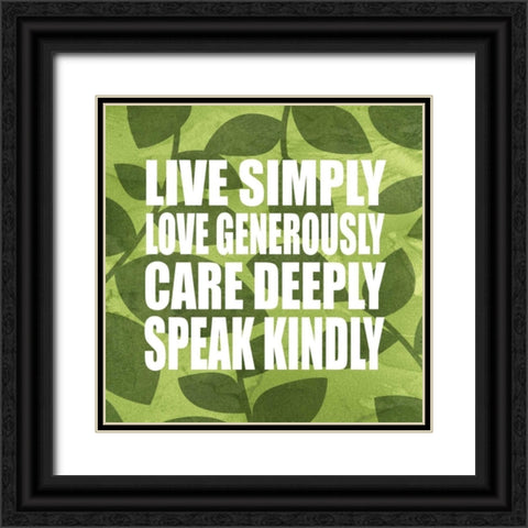 Live Simply Black Ornate Wood Framed Art Print with Double Matting by Emery, Kristin