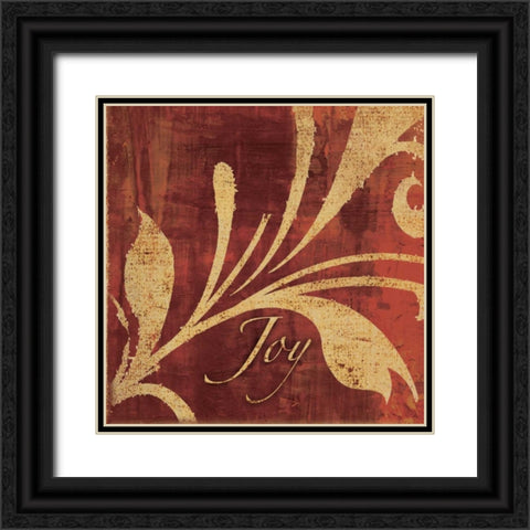Red and Gold Joy Black Ornate Wood Framed Art Print with Double Matting by Emery, Kristin