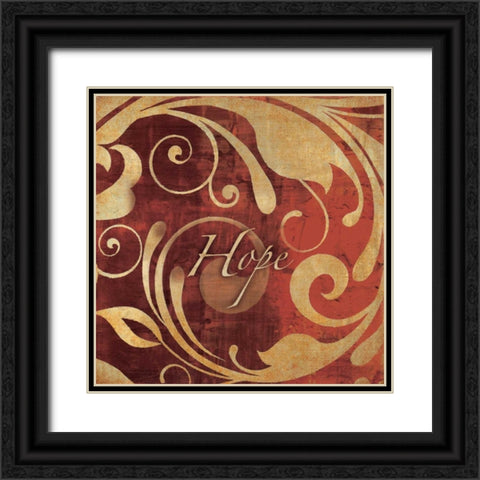 Red and Gold Hope Black Ornate Wood Framed Art Print with Double Matting by Emery, Kristin