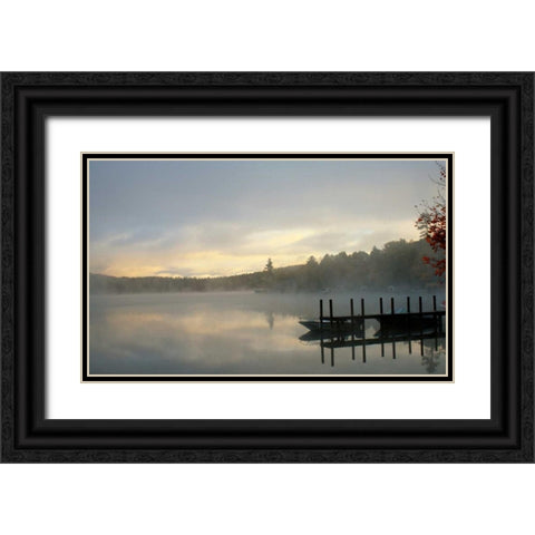 On The Dock Black Ornate Wood Framed Art Print with Double Matting by Grey, Jace