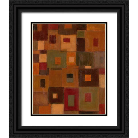 Patchwork I Black Ornate Wood Framed Art Print with Double Matting by Davey, Linda