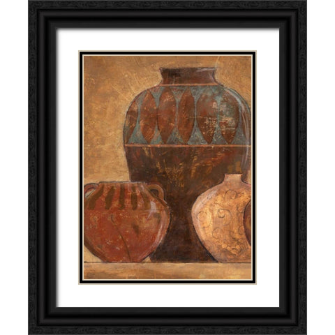Pots II Black Ornate Wood Framed Art Print with Double Matting by Davey, Linda