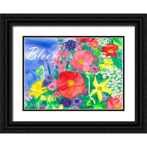 Fresh Flowers Black Ornate Wood Framed Art Print with Double Matting by Korsgaden, Laurie