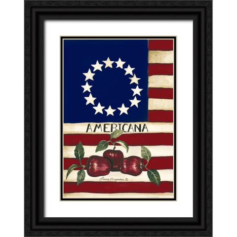 Apples USA Black Ornate Wood Framed Art Print with Double Matting by Korsgaden, Laurie