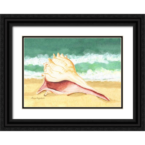 Seashell I Black Ornate Wood Framed Art Print with Double Matting by Korsgaden, Laurie