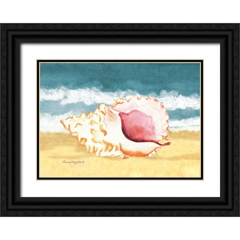 Seashell II Black Ornate Wood Framed Art Print with Double Matting by Korsgaden, Laurie
