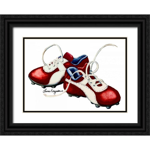 Cleats Black Ornate Wood Framed Art Print with Double Matting by Korsgaden, Laurie