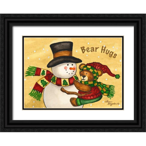Bear Hugs Black Ornate Wood Framed Art Print with Double Matting by Korsgaden, Laurie
