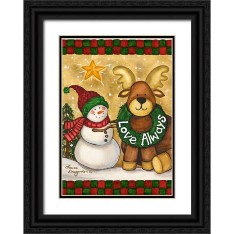 Love Always Black Ornate Wood Framed Art Print with Double Matting by Korsgaden, Laurie