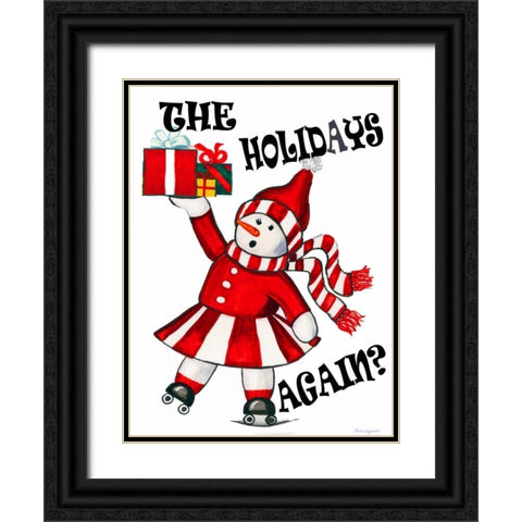 The Holidays Again Black Ornate Wood Framed Art Print with Double Matting by Korsgaden, Laurie