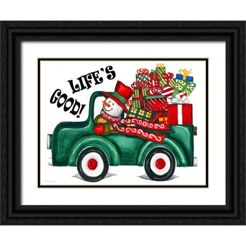 Lifes Good Black Ornate Wood Framed Art Print with Double Matting by Korsgaden, Laurie