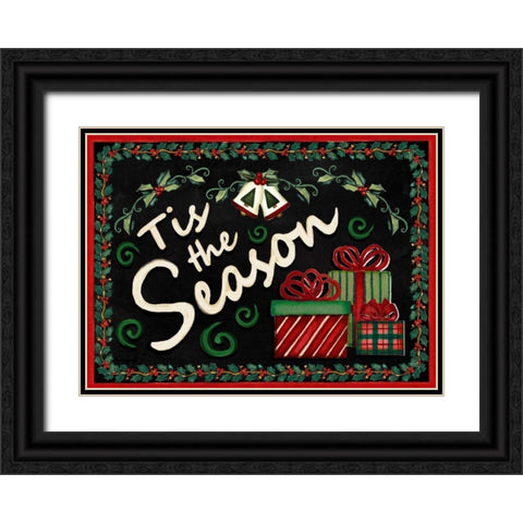 Tis the Season Black Ornate Wood Framed Art Print with Double Matting by Korsgaden, Laurie