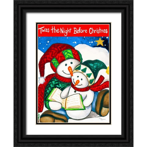 Twas the Night Black Ornate Wood Framed Art Print with Double Matting by Korsgaden, Laurie