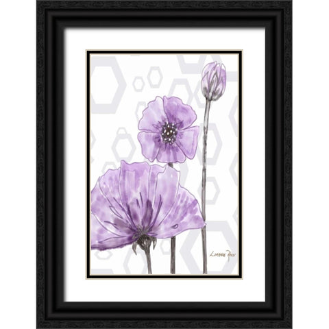 Poppy Arch Rect 1 Black Ornate Wood Framed Art Print with Double Matting by Rossi, Lorraine