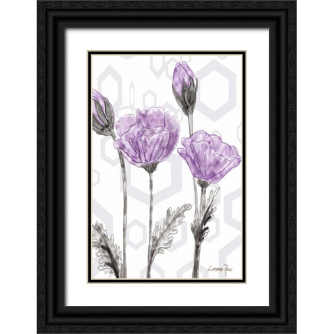 Poppy Arch Rect 2 Black Ornate Wood Framed Art Print with Double Matting by Rossi, Lorraine