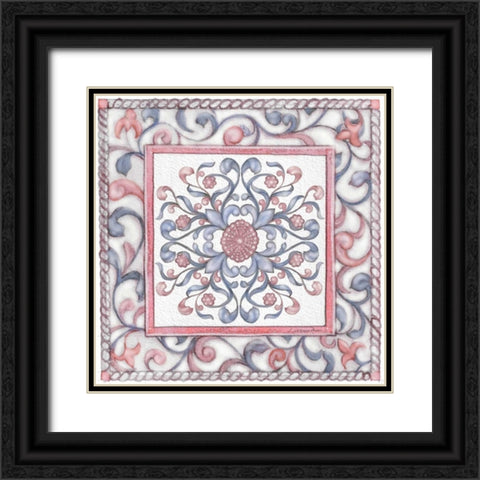 Florentine Rose Quartz and Serenity 2 Black Ornate Wood Framed Art Print with Double Matting by Rossi, Lorraine