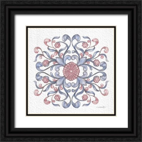 Florentine Scroll 2 Black Ornate Wood Framed Art Print with Double Matting by Rossi, Lorraine