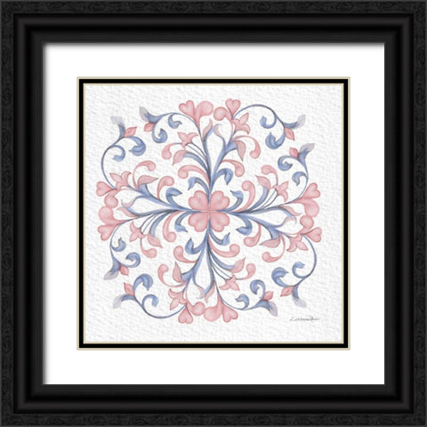 Florentine Scroll 3 Black Ornate Wood Framed Art Print with Double Matting by Rossi, Lorraine