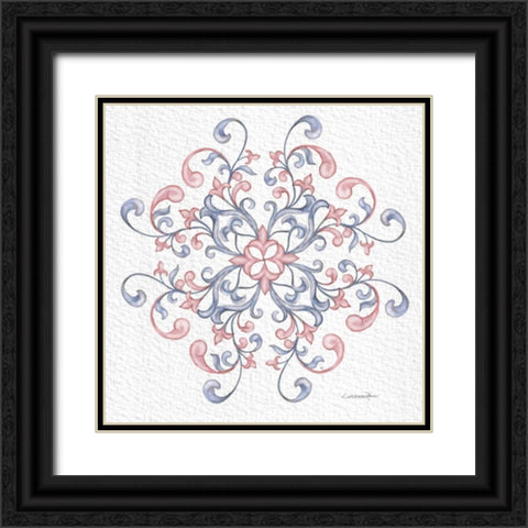 Florentine Scroll 4 Black Ornate Wood Framed Art Print with Double Matting by Rossi, Lorraine