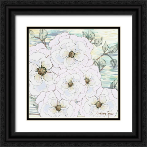 White Water Flowers 1 Black Ornate Wood Framed Art Print with Double Matting by Rossi, Lorraine
