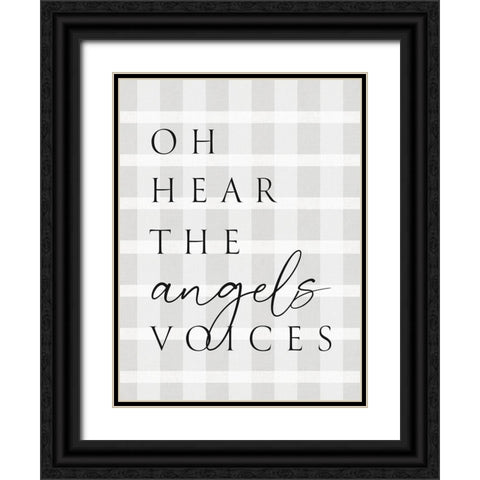Oh Hear Plaid Black Ornate Wood Framed Art Print with Double Matting by Straatsma, Leah