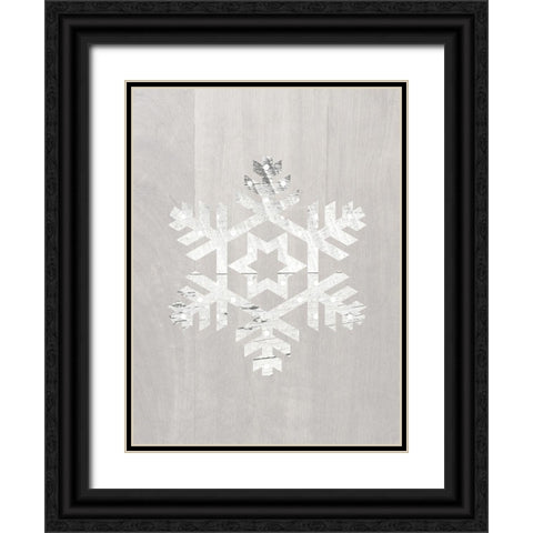 Wooden Snowflake Driftwood 3 Black Ornate Wood Framed Art Print with Double Matting by Straatsma, Leah