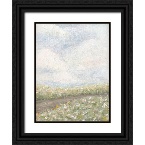 Pastel Oil Floral Fields Black Ornate Wood Framed Art Print with Double Matting by Straatsma, Leah