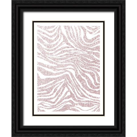 Glitter Zebra V2 Black Ornate Wood Framed Art Print with Double Matting by Straatsma, Leah