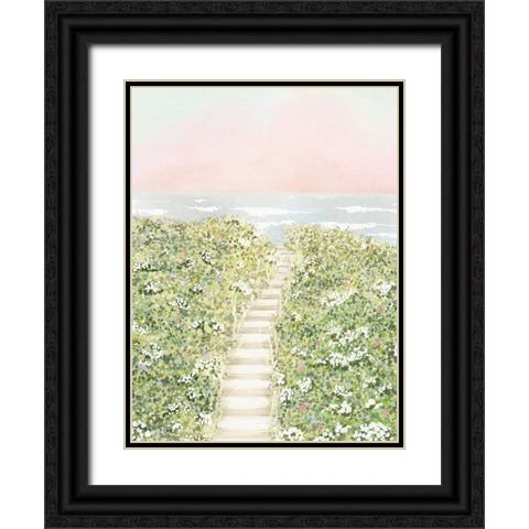 Floral Path To The Beach Black Ornate Wood Framed Art Print with Double Matting by Straatsma, Leah