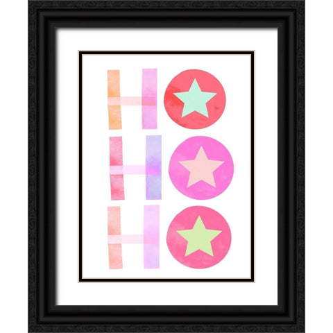 Ho Ho Ho Black Ornate Wood Framed Art Print with Double Matting by Straatsma, Leah
