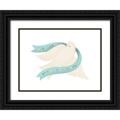 Peace Love Dove Black Ornate Wood Framed Art Print with Double Matting by Straatsma, Leah