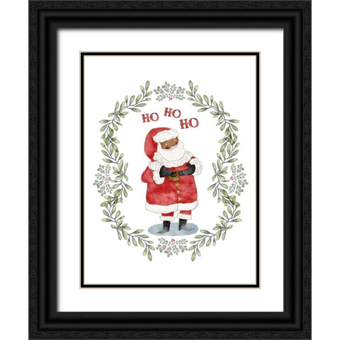 Ethnic Santa Black Ornate Wood Framed Art Print with Double Matting by Straatsma, Leah